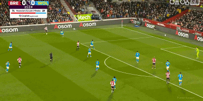 半场：布伦特福德2-1狼队，蒂亚戈、卡约德破门